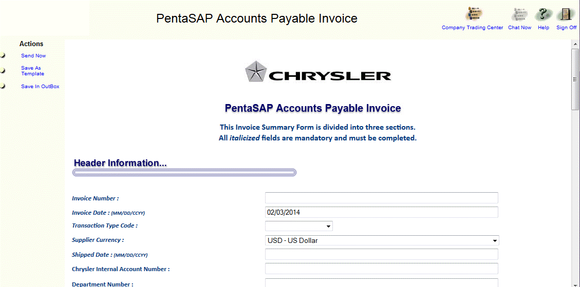 Invoice to chrysler #2